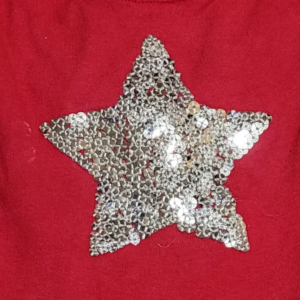 Gymboree Girls Red Blue Sequin Star Dress Size 5 Sleeveless Skirt Patriotic